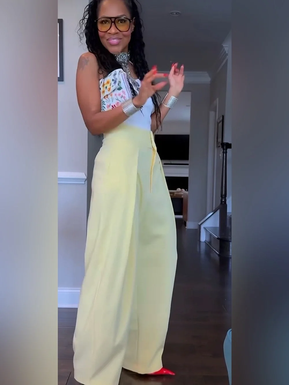NWT. Zara Butter-Yellow Pleated Balloon High-Waisted Pants/Trousers. Size S.
